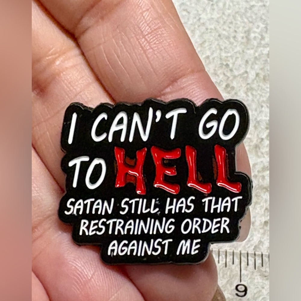 Black and Red Novelty Pin